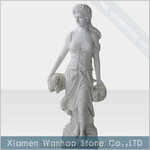 China Factory White Marble Sculptures Garden Statues Angel Carvings