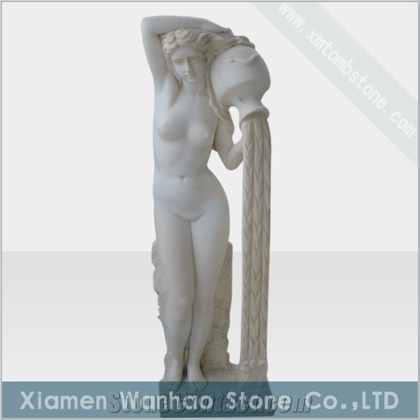 China Factory White Marble Sculptures Garden Statues Angel Carvings