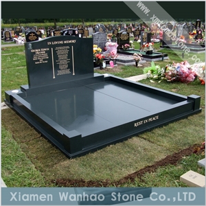 China Green Granite Tombstone Engraved Family Monument,Tombstone