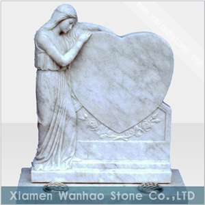 China Marble Tombstone Angel Monument Custom Heart Memorials China Marble Tombstone Angel Monument Custom Heart Memorials