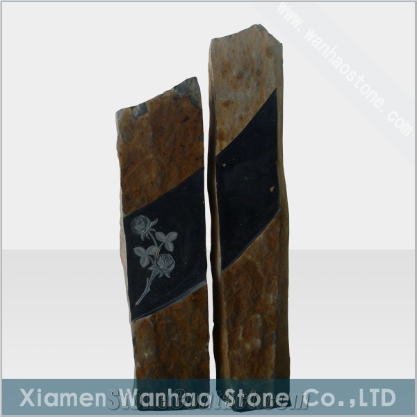 China Polished Tombstone& Monument Engraved Memorial with Sculptures