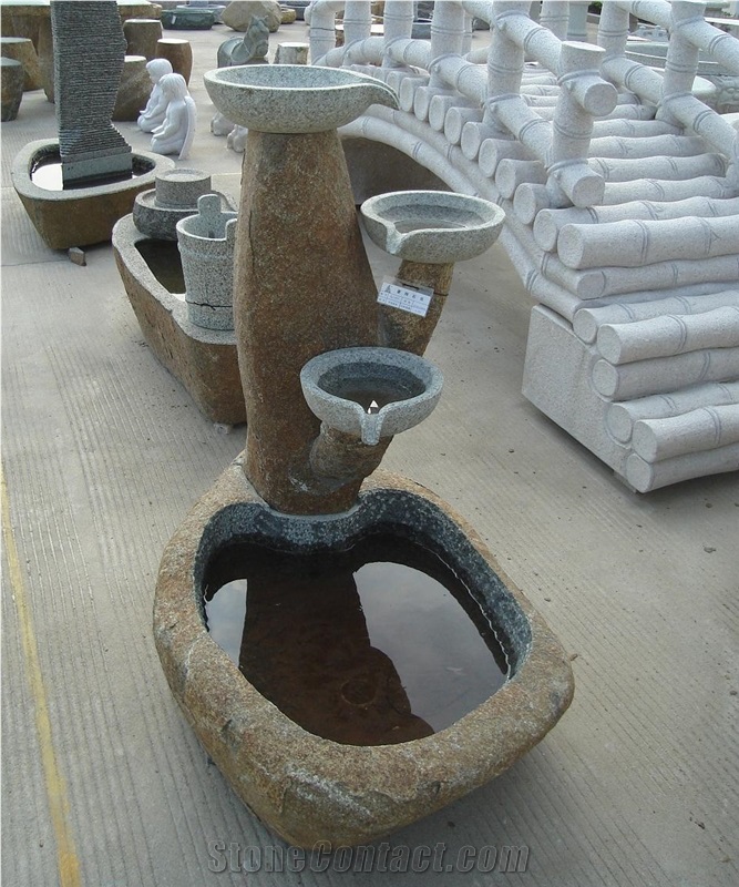 Chinese Garden Fountains Stone Carvings Life Size Sculpture