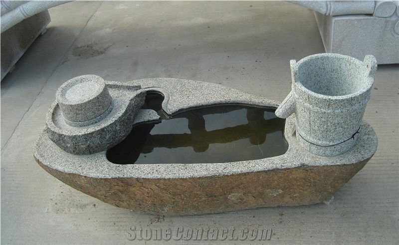 Chinese Garden Fountains Stone Carvings Life Size Sculpture