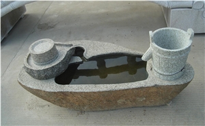 Chinese Garden Fountains Stone Carvings Life Size Sculpture