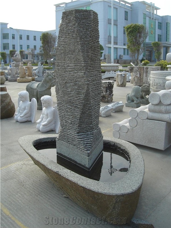 Chinese Garden Fountains Stone Carvings Life Size Sculpture