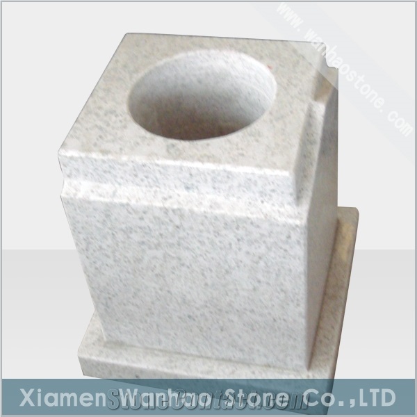 Chinese Granite Funeral Vases Tombstone & Monument Engraved Memorials