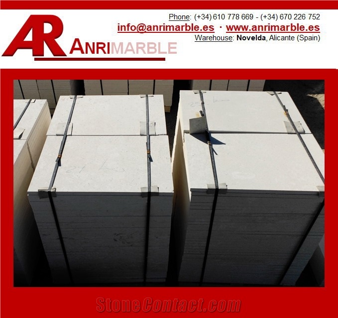 Limestone Cream Alba Caliza Stock