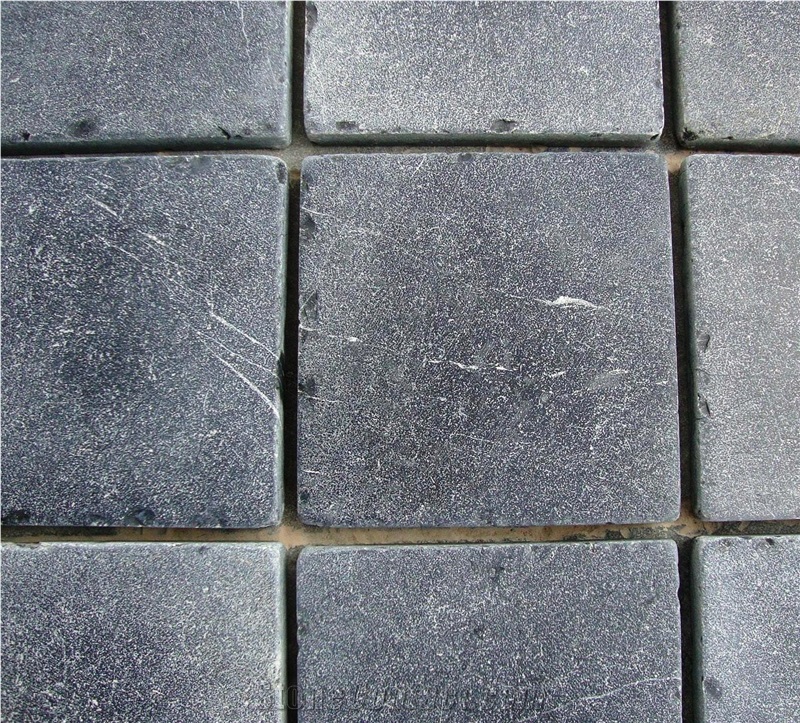 Vietnam Blue Stone Tumbled Brushed with No Sawmarks