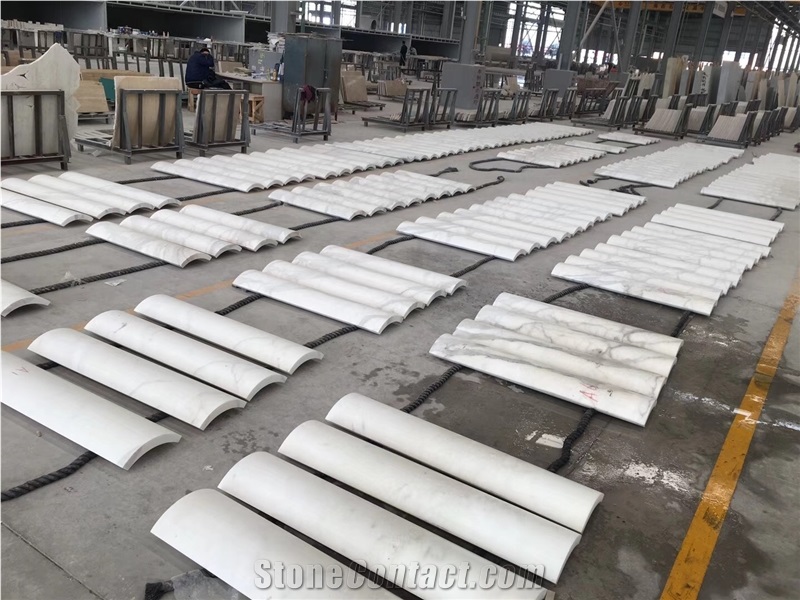Natural White Marble Stone Architectural Columns