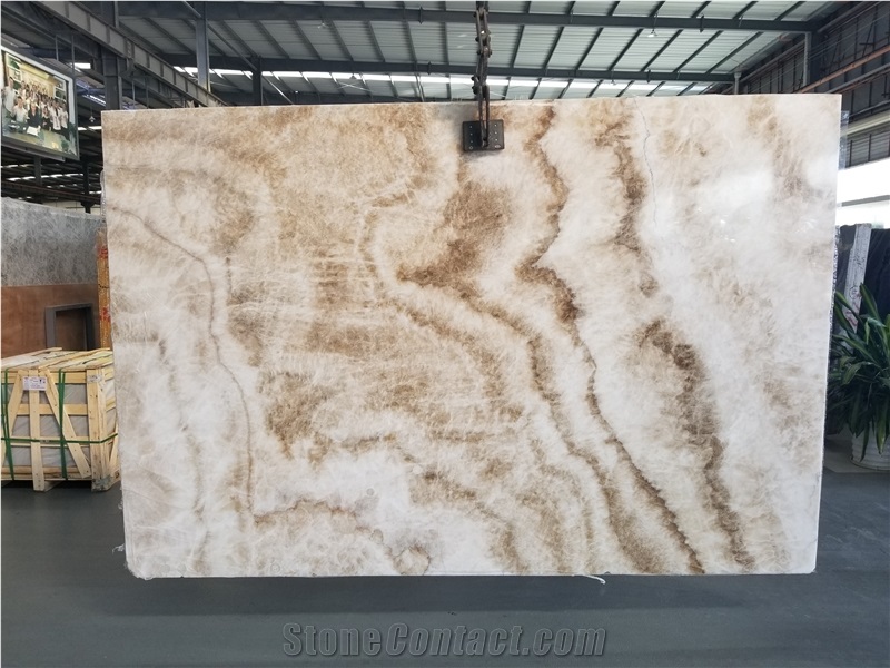Beige Onyx/Wood Vein Onyx/White Onyx Polished Slabs&Tiles Factory