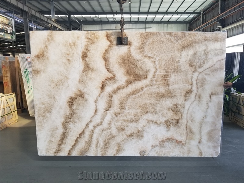 Beige Onyx/Wood Vein Onyx/White Onyx Polished Slabs&Tiles Factory