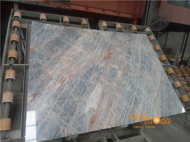 China Ink Flower Grey Marble Slabs Tiles Polished Bookmatch Wood Grain