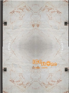 China Transpancy White with Red Onyx, Cheap Price, Bookmatched,