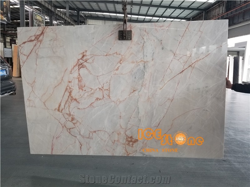 China Transpancy White with Red Onyx, Cheap Price, Bookmatched,