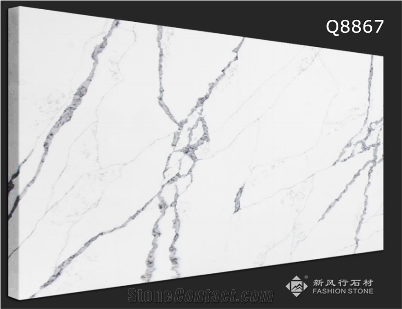 Calacatta White&Gold,Artificial Quartz Stone,Counter&Vanity Tops.