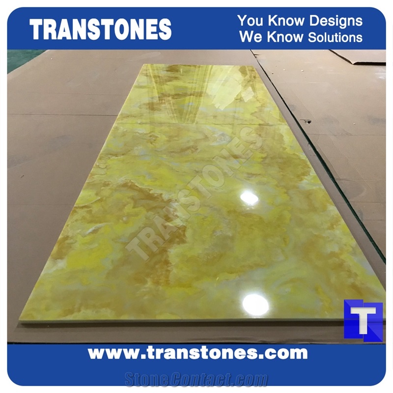 Yellow Faux Alabaster Sheet Manufactured Stones