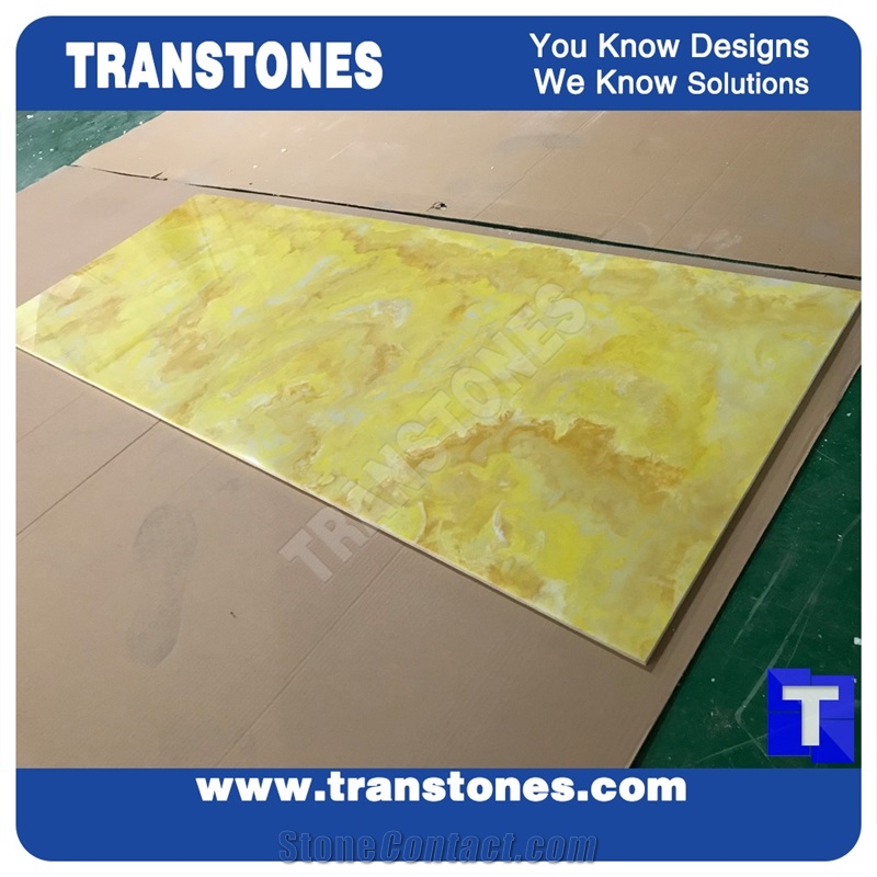 Yellow Faux Alabaster Sheet Manufactured Stones