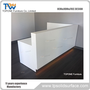 Modern Black Curved Acrylic Office Furniture Reception Counter Tops