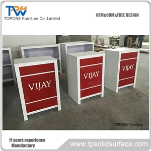 Modern Black Curved Acrylic Office Furniture Reception Counter Tops