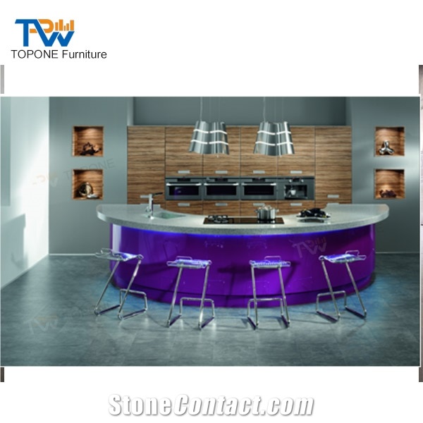 Modern Design Restaurant Round Wooden Bar Countertop Furniture Factory