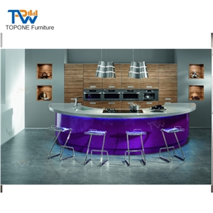 Modern Design Restaurant Round Wooden Bar Countertop Furniture Factory
