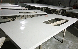 Artificial Sparkling White Quartz Stone Slab