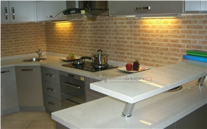 Artificial Sparkling White Quartz Stone Slab