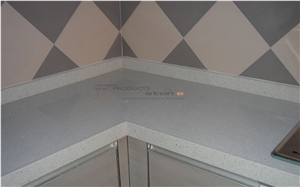 Artificial Sparkling White Quartz Stone Slab