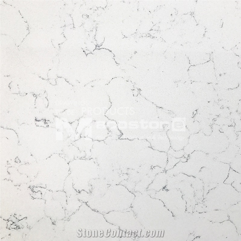 Hot Carrara Quartz Stone Slab for Kitchen Bathroom Countertop