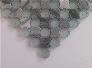Oceanside Glass Mix Marble Mosaic Tile