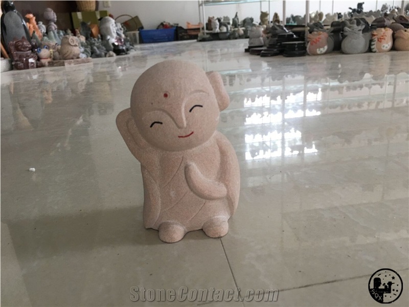 Absolute Beige Marble,Granite,Egg Human Jizo Style Statue,Carved Gifts