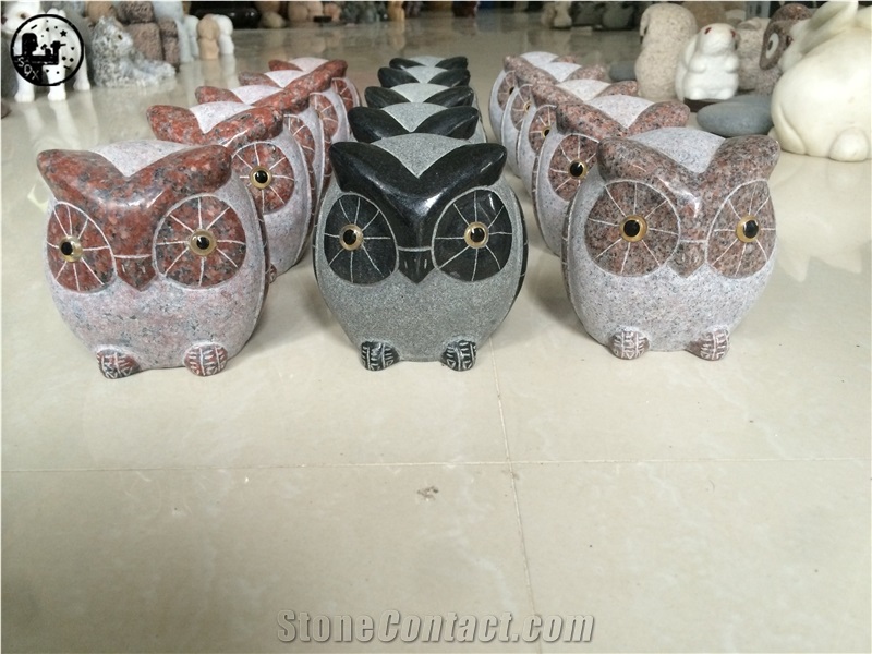 G654,G682,G623,G603,Colorful Granite Owl Artifacts,Handicraft