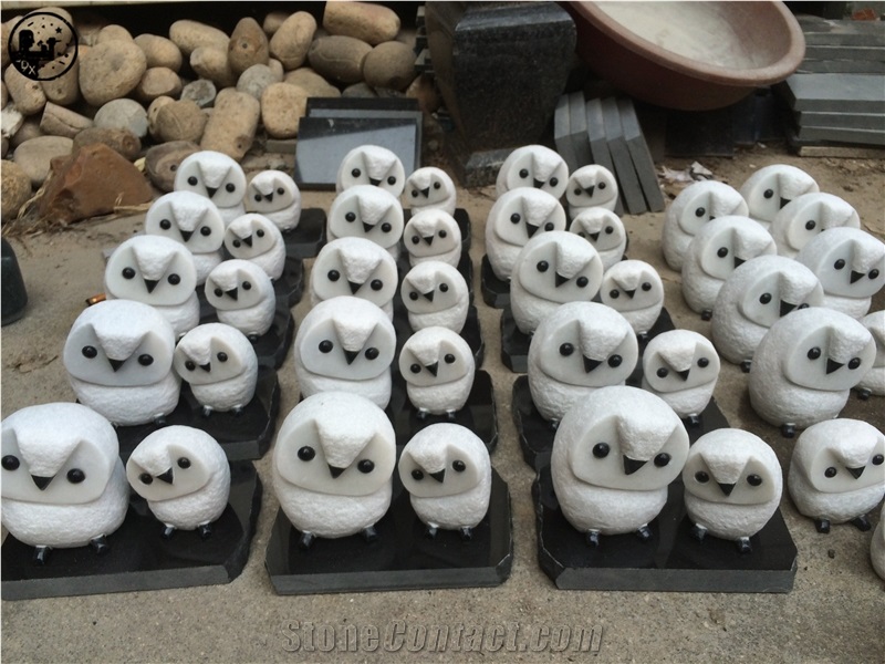 Granite,Marble,Parent-Child Style Owl,Family Caved Craft Gift,Artifact