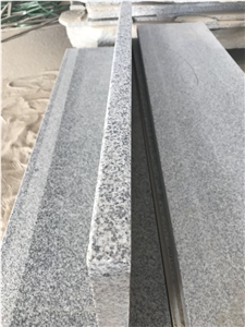 Chinese Grey Granite G603 Honed Steps and Riser with Sandblast Line