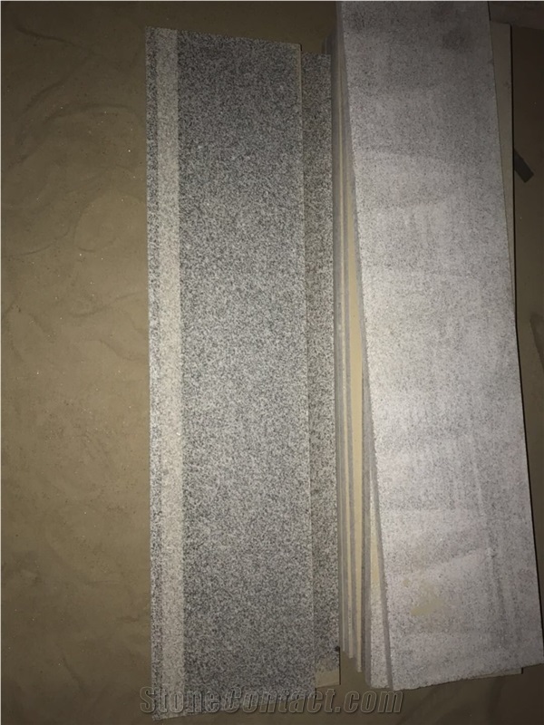 Chinese Grey Granite G603 Honed Steps and Riser with Sandblast Line