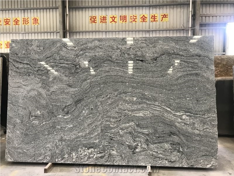 Viscont White Granite Slabs, India White Granite, India Grey White