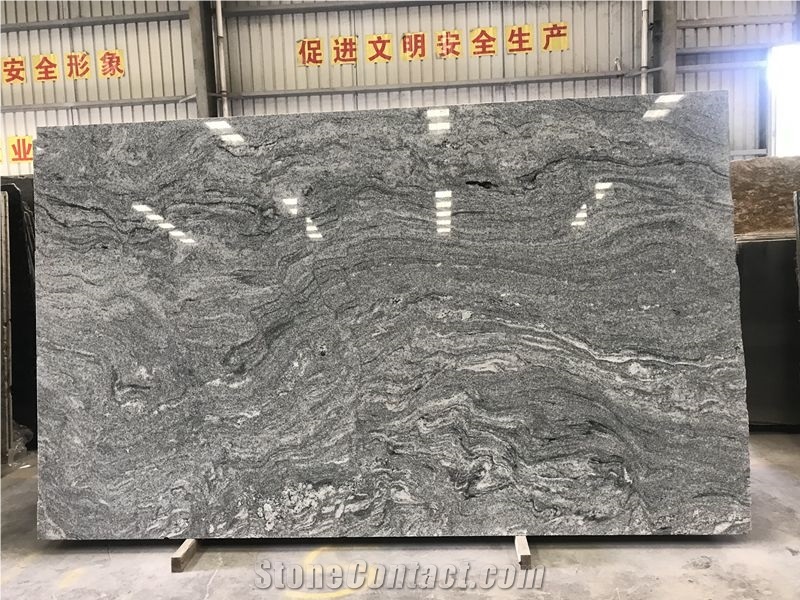 Viscont White Granite Slabs, India White Granite, India Grey White