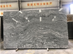 Viscont White Granite Slabs, India White Granite, India Grey White