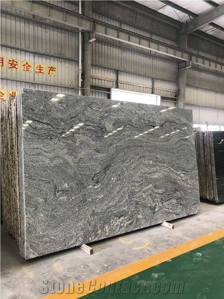 Viscont White Granite Slabs, India White Granite, India Grey White