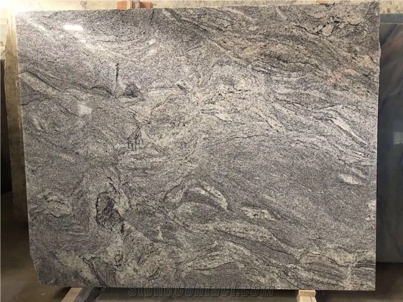 Viscont White Granite Slabs, India White Granite, India Grey White