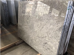 Viscont White Granite Slabs, India White Granite, India Grey White