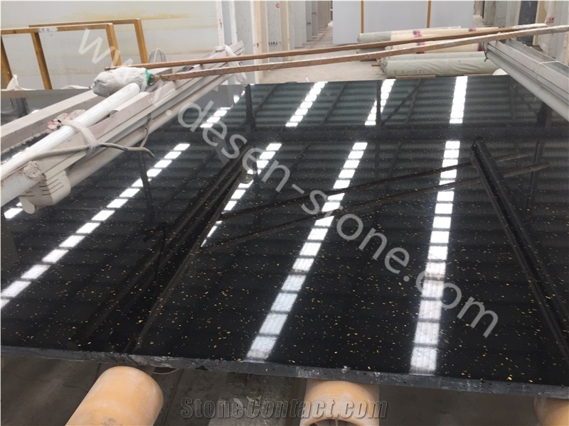 Black Galaxy Star Artificial Marble Stone Slabs&Tiles Quartz Stone