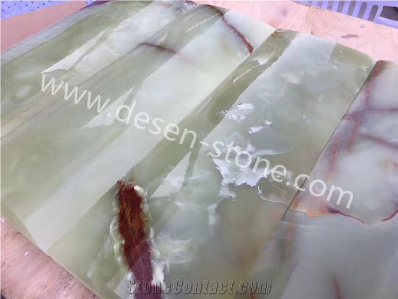 Green Onyx Stone Kitchen Floor/Wall Pebble Mosaic Pattern/Design Tiles