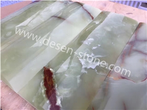 Green Onyx Stone Kitchen Floor/Wall Pebble Mosaic Pattern/Design Tiles