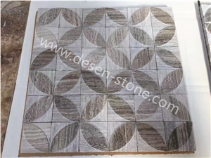 Wooden Grey Marble Stone Kichen Floor/Wall Mosaic Design/Pattern Tiles