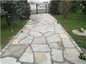 Porfido Irregular Flagstone Slabs, Pavers, Wall Covering