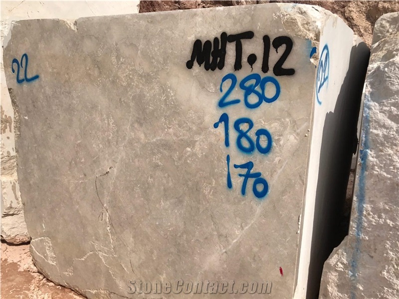 Cloudy Grey Marble Block, Iran Grey Marble