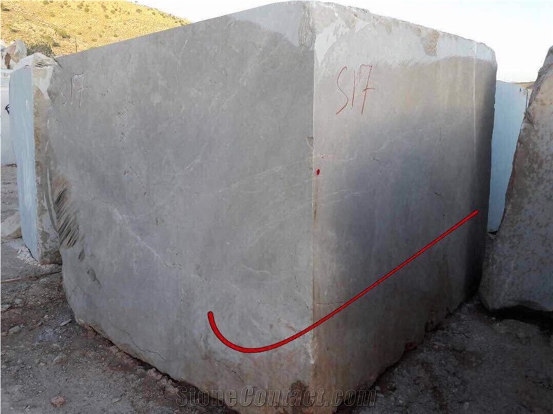 Cloudy Grey Marble Block, Iran Grey Marble