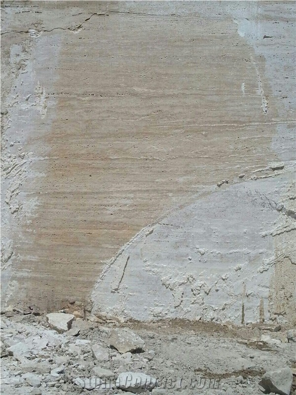 Light Cream Travertine Block, Iran Beige Travertine