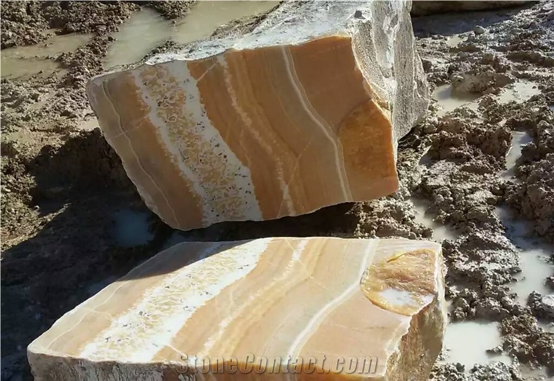 Orange Onyx Block, Iran Yellow Onyx